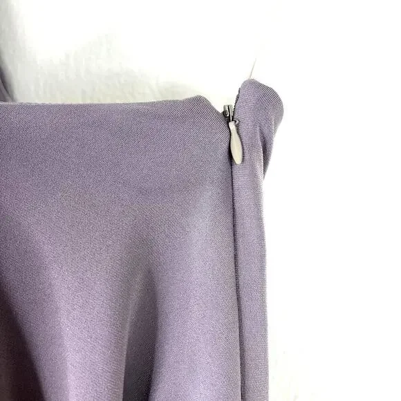 Nookie Aphrodite Gown One Shoulder Tie Waist High Slit XS Purple Gray Dress